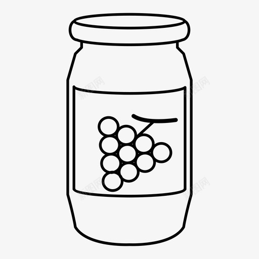 葡萄果冻日用品果酱图标svg_新图网 https://ixintu.com 保存 保存罐 总状花序 日用品 果冻罐 果酱 浆糊 涂抹 罐子 葡萄果冻