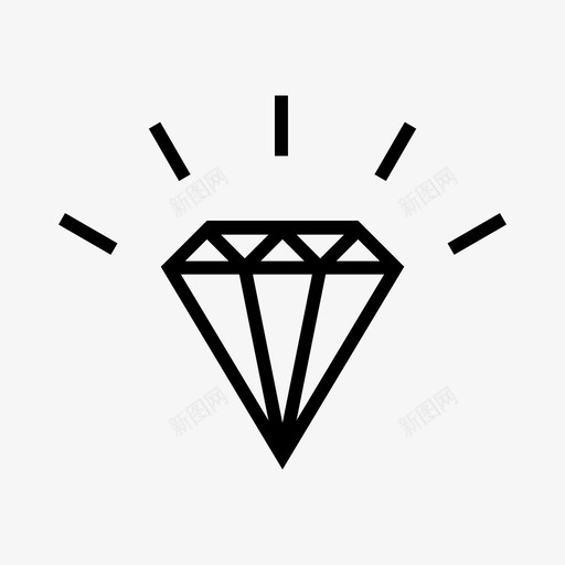 钻石闪亮珍贵图标svg_新图网 https://ixintu.com 发光 奢华 宝石 珍贵 珠宝 石头 钻石 闪亮