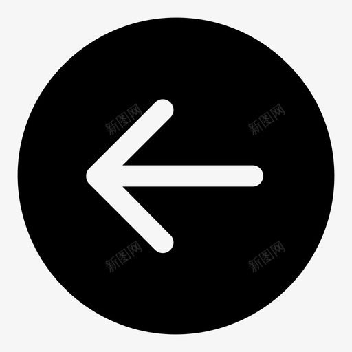 向左箭头直线导航图标svg_新图网 https://ixintu.com 向左旋转 向左箭头 圆角ui 处理 导航 界面 直线 舍入 路径 预览