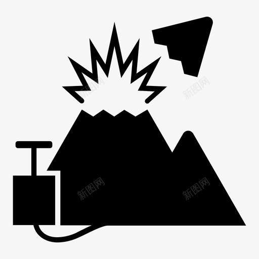 山顶移除采矿山顶开采图标svg_新图网 https://ixintu.com 山顶 山顶移除采矿 开采 炸药 爆炸 破坏 碎石机