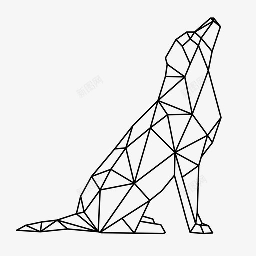 狗艺术狗k9图标svg_新图网 https://ixintu.com k9 三角形 坐 多边形 狗 狼 猎犬 线条设计 羊肉 艺术狗