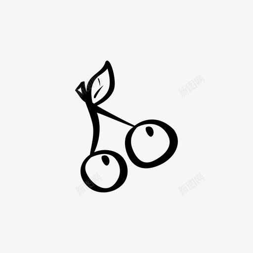 樱桃农产品营养图标svg_新图网 https://ixintu.com 健康 农产品 叶 手绘 樱桃 水果 营养 零食 食品