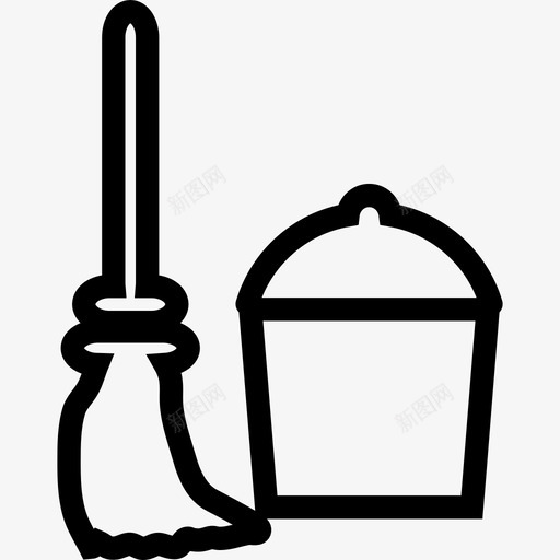 清洁垃圾箱清洁工图标svg_新图网 https://ixintu.com besom和垃圾箱 垃圾箱 扫帚和垃圾箱 清扫 清扫工具 清洁 清洁工 清洁工具