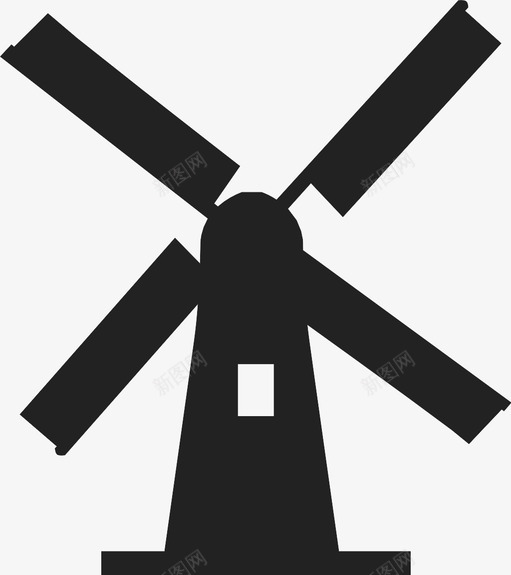 荷兰风车图标svg_新图网 https://ixintu.com 荷兰风车