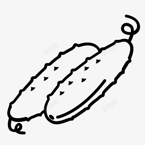 黄瓜蔬菜营养图标svg_新图网 https://ixintu.com 健康 可食用 新鲜 水果 绿色 营养 蔬菜 配料 食品 黄瓜