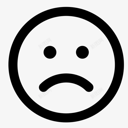 悲伤面孔面部表情图标svg_新图网 https://ixintu.com 不开心 头部 悲伤 情绪 无聊 笑脸 面孔 面部表情