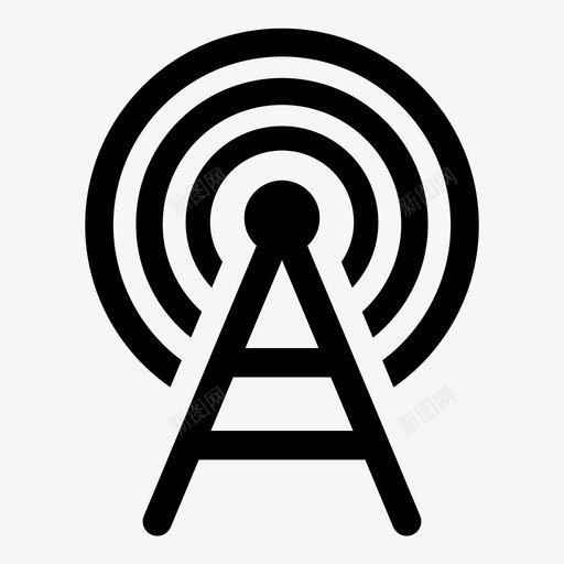 wifi天线电子设备雷达图标svg_新图网 https://ixintu.com wifi天线 信号 塔台 无线 电子设备 雷达