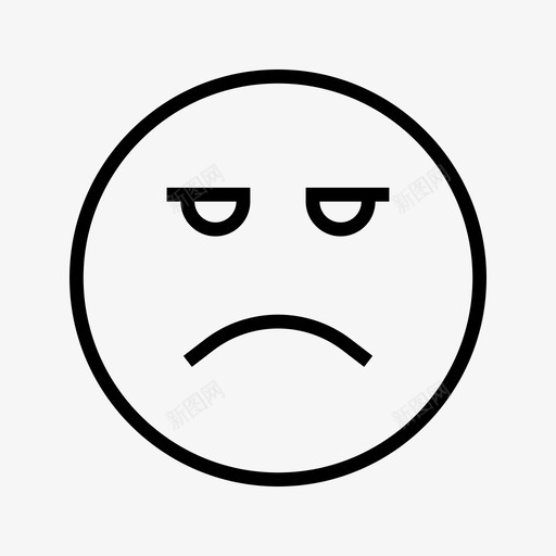 不高兴情绪脸图标svg_新图网 https://ixintu.com 不安 不高兴 微笑 悲伤 情绪 情绪微笑 脸