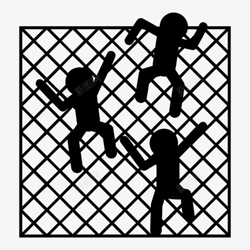 难民边界围栏边界线图标svg_新图网 https://ixintu.com 不容忍 人 受苦 家外 恐惧 移民 边界围栏 边界线 逃难 难民 非法