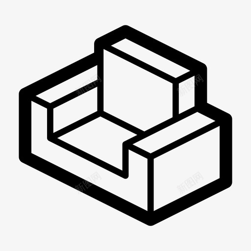 扶手椅沙发家具图标svg_新图网 https://ixintu.com 卫生间 家具 扶手椅 沙发 组装 软质