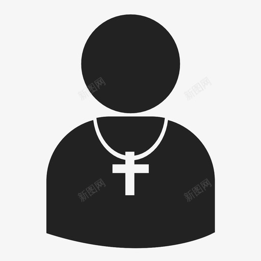 牧师牧师剪影宗教图标svg_新图网 https://ixintu.com 十字架 十字架变体 十字架项链 基督教 宗教 牧师 牧师剪影