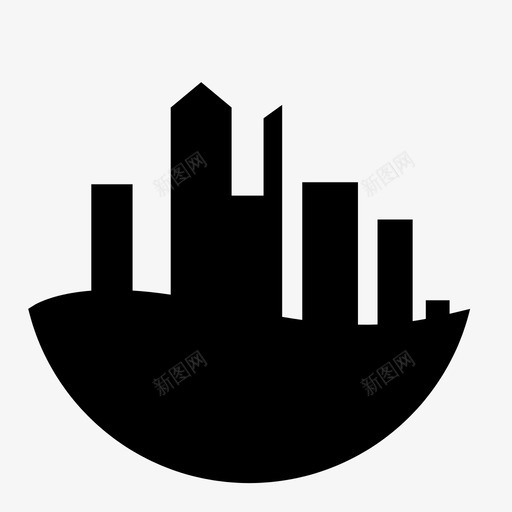 洪水水城市图标svg_新图网 https://ixintu.com 全球变暖 城市 城市洪水 气候变化 水 水下 洪水 自然灾害