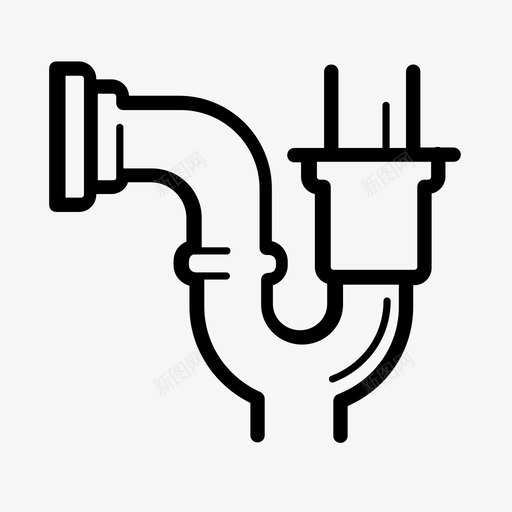 管道水槽下水道图标svg_新图网 https://ixintu.com 下水道 储存建筑材料 卫生间 建筑 排水 水槽 浴室 渠化 管道
