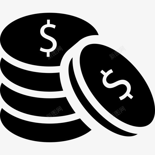 硬币带美元符号的硬币货币图标svg_新图网 https://ixintu.com 带美元符号的硬币 硬币 美元符号 货币