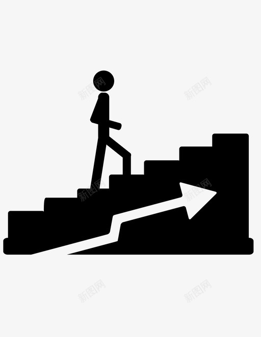 楼上箭头上升图标svg_新图网 https://ixintu.com 上升 楼上 步行 移动 箭头 自动扶梯 高