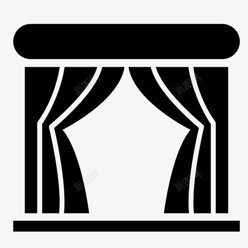 剧院舞台演出时间图标svg_新图网 https://ixintu.com 剧院 场景 大厅 戏剧 歌剧院 演出时间 电影院 窗帘 舞台 表演