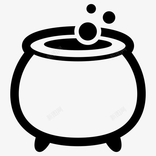 锅毒药药水图标svg_新图网 https://ixintu.com 万圣节 咒语 女巫 女巫酿造 巫术 毒药 混合 炖菜 药水 锅 魔法