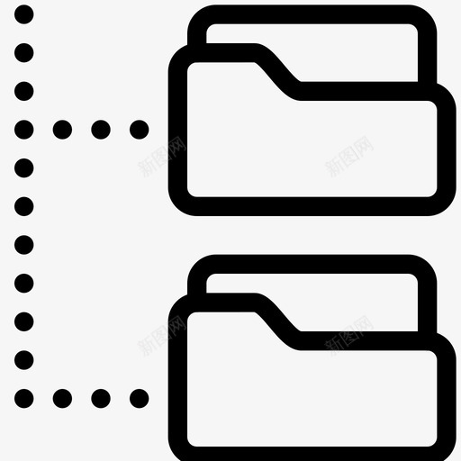 文件夹树排序组织图标svg_新图网 https://ixintu.com 子集 排序 文件 文件夹树 文件夹行图标 文档 组 组织 连接