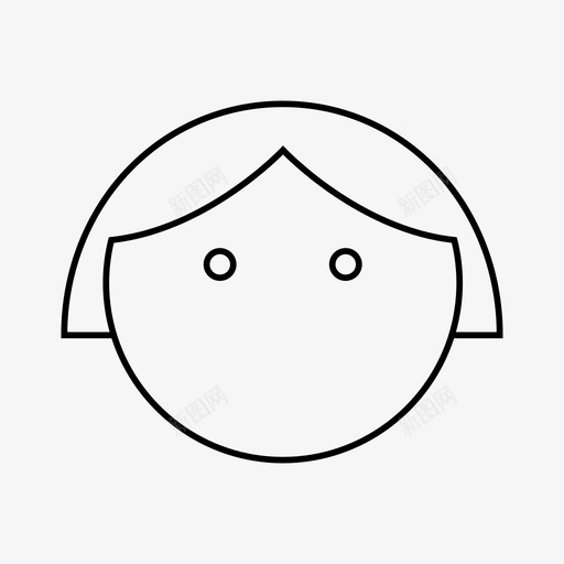 无表情情绪女孩图标svg_新图网 https://ixintu.com 女孩 情绪 情绪表情 无表情 面部表情