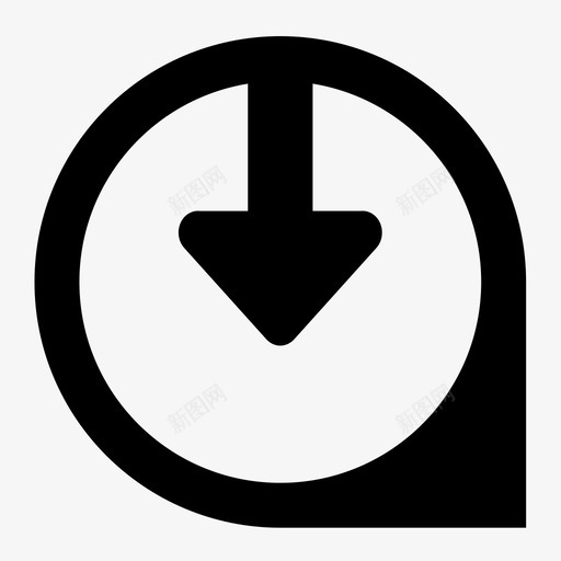 向下路径导航图标svg_新图网 https://ixintu.com 向下 地图标签 地图标记 地图销 导航 标记 语音气泡 语音气泡中的箭头 路径