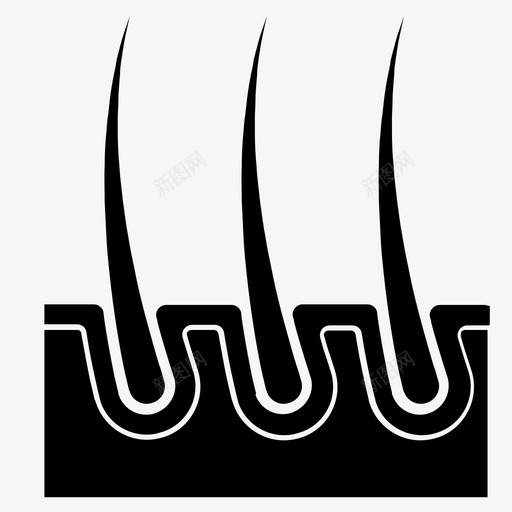 头发毛囊人图标svg_新图网 https://ixintu.com 人 剃须 头发 毛囊 皮肤