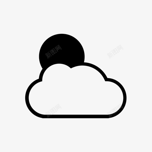 夜间多云多云天气预报图标svg_新图网 https://ixintu.com 多云 夜间多云 天气预报