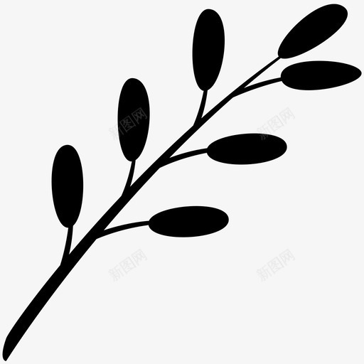 叶茎植物部分图标svg_新图网 https://ixintu.com 华丽的花 叶 器官 树 树枝 植物部分 椭圆形 绿色 自然 茎