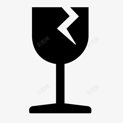 易碎破碎货物图标svg_新图网 https://ixintu.com 小心轻放 易碎 玻璃 破碎 货物 货物和装运