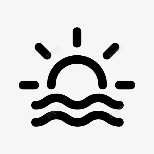 太阳海温暖日落图标svg_新图网 https://ixintu.com 夏天 天气 天气图标第一卷 太阳海 日出 日落 明亮 海洋 温暖