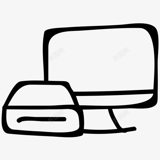 投影仪和屏幕电子手绘涂鸦图标svg_新图网 https://ixintu.com 投影仪和屏幕 电子手绘涂鸦图标