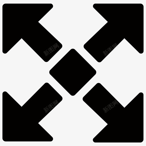 最大化箭头展开图标svg_新图网 https://ixintu.com 全屏 基本移动和网络图标 展开 拉伸 最大化 箭头 缩放