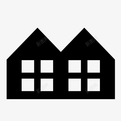 住宅建筑城市图标svg_新图网 https://ixintu.com 住宅 公寓 办公室 城市 城镇 建筑 窗户