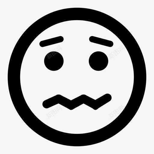 焦虑面孔面部表情图标svg_新图网 https://ixintu.com 不健康 害怕 恐惧 情绪 消极 焦虑 生病 面孔 面部表情