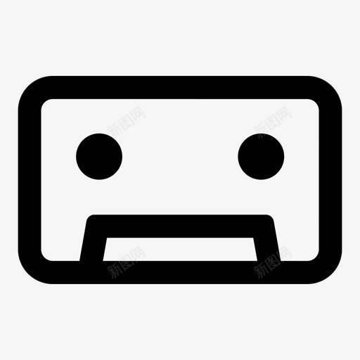 盒式磁带录音带电影图标svg_新图网 https://ixintu.com 卷轴 录音带 播放 歌曲 电影 盒式磁带 线型 音乐