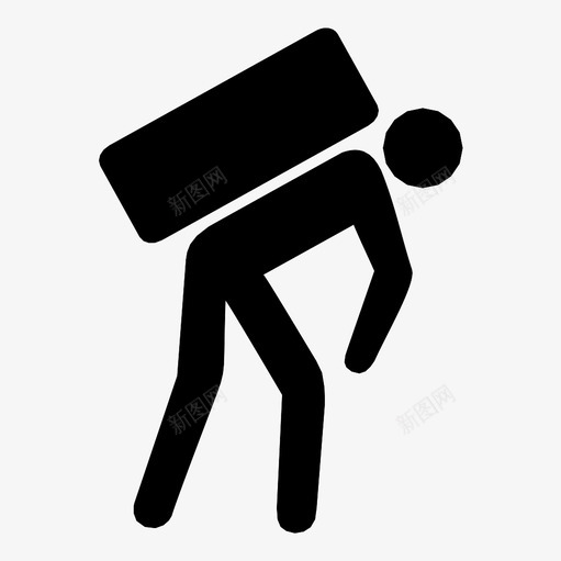 背包后勤男图标svg_新图网 https://ixintu.com 人 仆人 后勤 奴隶 工作 男 背包 船运 运输