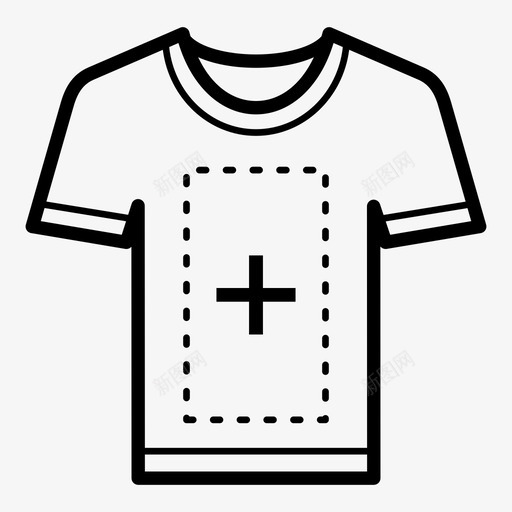 t恤加号印花图标svg_新图网 https://ixintu.com t恤 上传设计 加号 印花 服装 短袖