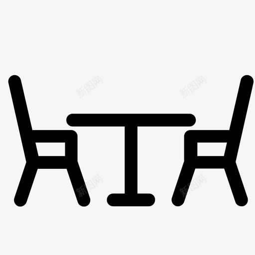 餐桌午餐家具图标svg_新图网 https://ixintu.com 午餐 咖啡厅 家具 晚餐 椅子 食物 餐桌