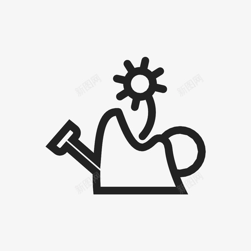 水壶便携式植物图标svg_新图网 https://ixintu.com 便携式 园艺 培育 容器 植物 水壶 自然 花卉