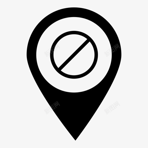 块位置私有指针图标svg_新图网 https://ixintu.com pin 位置引脚 取消 地图标记 块位置 导航 指针 标志 禁止访问 私有