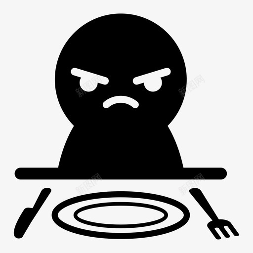 机库刀人图标svg_新图网 https://ixintu.com 不满意 不舒服 人 刀 悲伤 机库 盘子 站起来 银器 饥饿