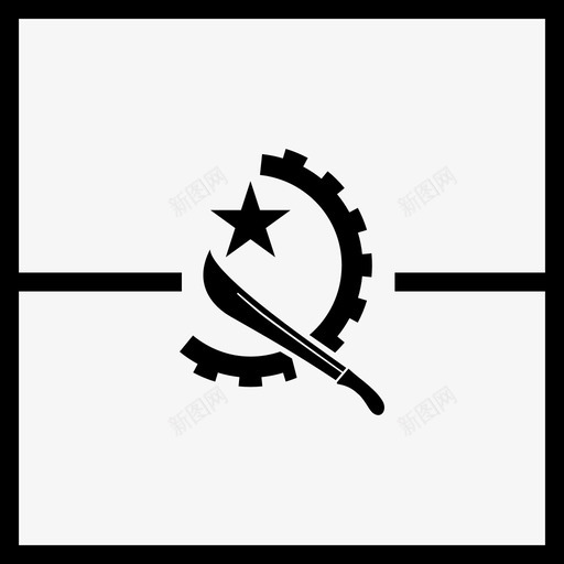 安哥拉非洲国家图标svg_新图网 https://ixintu.com 世界 国家 安哥拉 弯刀 方旗 旗帜 非洲