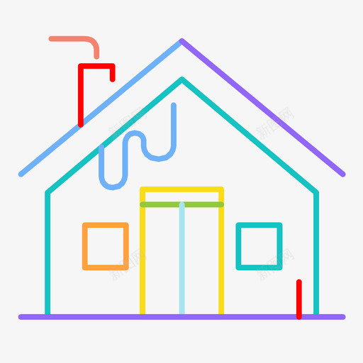 家烟囱房地产图标svg_新图网 https://ixintu.com 住宅 地方 地点 壁炉 家 家庭 小屋 房地产 房子 烟囱 物业