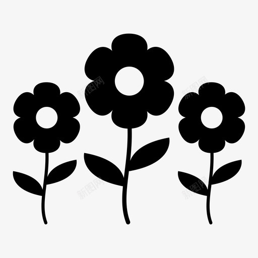 花美丽植物图标svg_新图网 https://ixintu.com 园艺 春天 树叶 植物 美丽 自然 花 雏菊