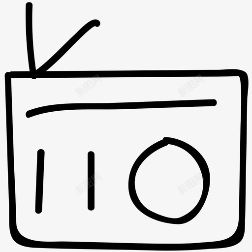 收音机电子产品手绘涂鸦图标svg_新图网 https://ixintu.com 收音机 电子产品手绘涂鸦图标