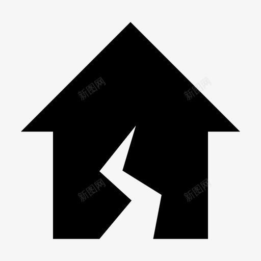 地震房屋破裂房屋地震保险图标svg_新图网 https://ixintu.com cea 住宅 地震保险 地震房屋 房地产 房屋保险 断层线 破裂房屋 自然灾害 财产
