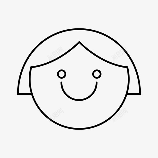 快乐心情女孩图标svg_新图网 https://ixintu.com 女孩 心情 快乐 情绪 情绪表情 面部表情