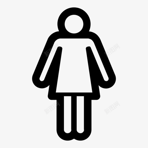 女性性洗手间标志图标svg_新图网 https://ixintu.com 卫生间 女孩 女性 性 性别标志 洗手间标志 浴室标志 衣服 集合