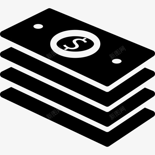 货币钞票一捆钱图标svg_新图网 https://ixintu.com 一捆钱 现金 美元 货币 钞票