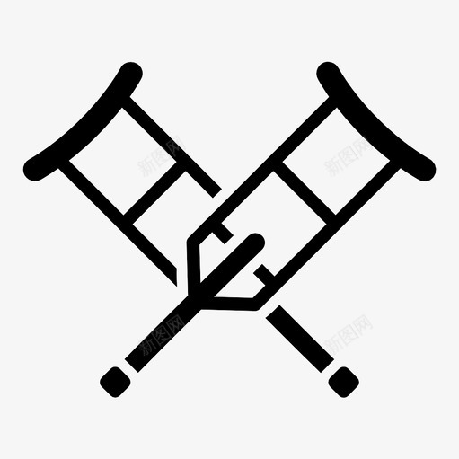 拐杖用品棍子图标svg_新图网 https://ixintu.com 事故 医院 受伤 拐杖 援助 断腿 棍子 残疾人 用品