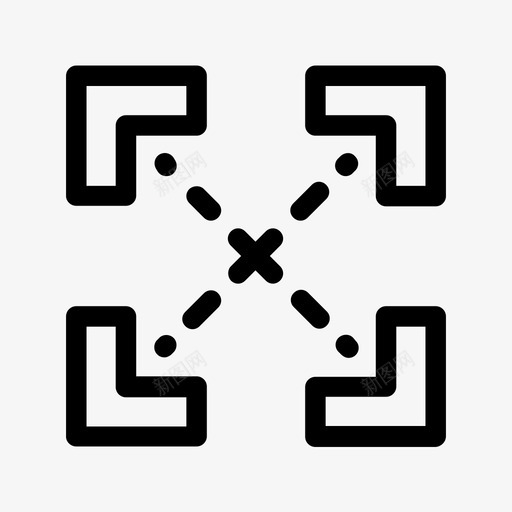全屏屏幕大小调整大小图标svg_新图网 https://ixintu.com 全屏 大屏幕 屏幕大小 扩展屏幕 放大 最大化 概述界面元素 调整大小 较大